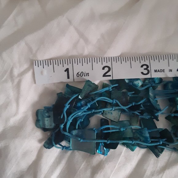 Dyed Blue Shell Necklace and Earrings - Picture 8 of 9